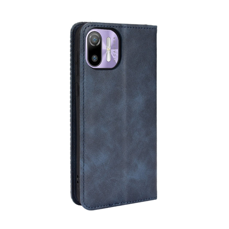 For Ulefone Note 6 / Note 6P Magnetic Buckle Retro Texture Leather Case(Blue) - Ulefone Cases by buy2fix | Online Shopping UK | buy2fix