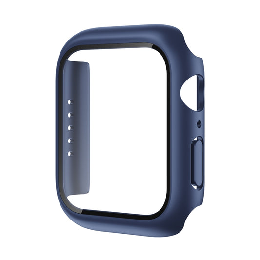 ROCK 2 in 1 PC Frame + Tempered Glass Protector Case For Apple Watch Series 9 / 8 / 7 41mm(Blue) - Watch Cases by ROCK | Online Shopping UK | buy2fix