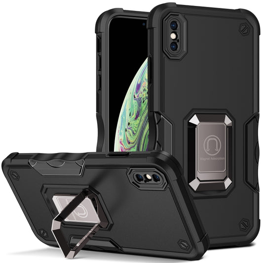 For iPhone XR Ring Holder Non-slip Armor Phone Case(Black) - More iPhone Cases by buy2fix | Online Shopping UK | buy2fix