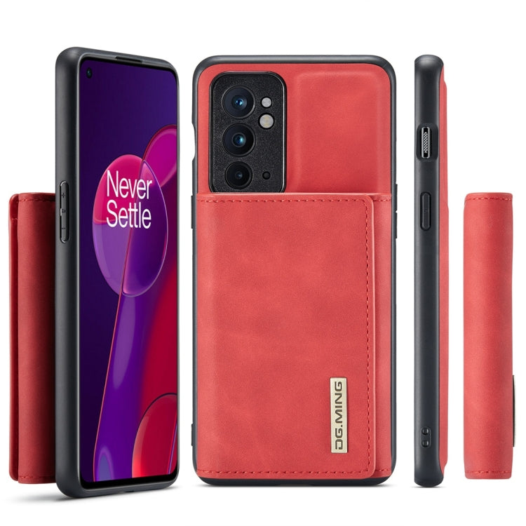 For OnePlus 9RT 5G DG.MING M1 Series 3-Fold Multi Card Wallet Back Cover Leather Phone Case(Red) - OnePlus Cases by DG.MING | Online Shopping UK | buy2fix