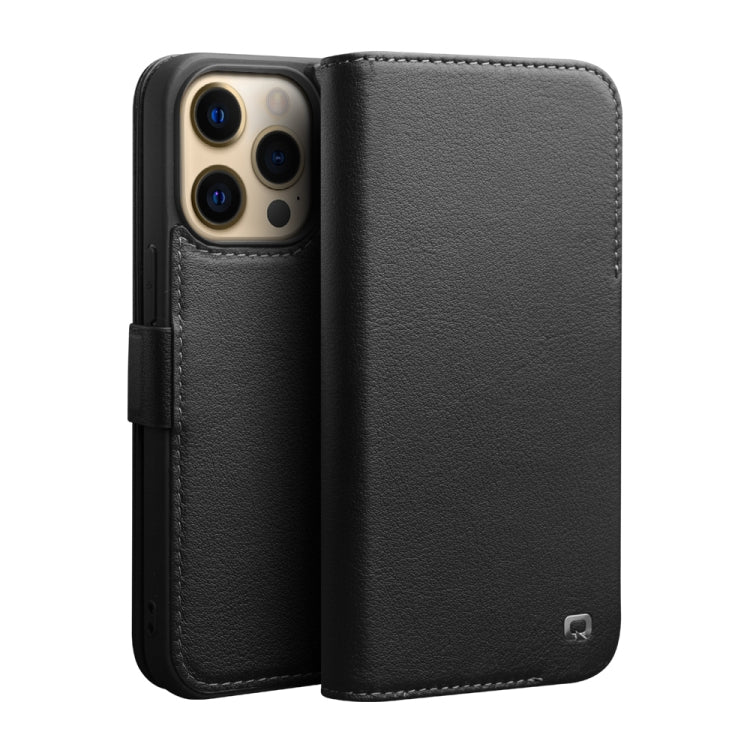 For iPhone 13 Pro QIALINO Magnetic Buckle Leather Phone Case (Black) - iPhone 13 Pro Cases by QIALINO | Online Shopping UK | buy2fix