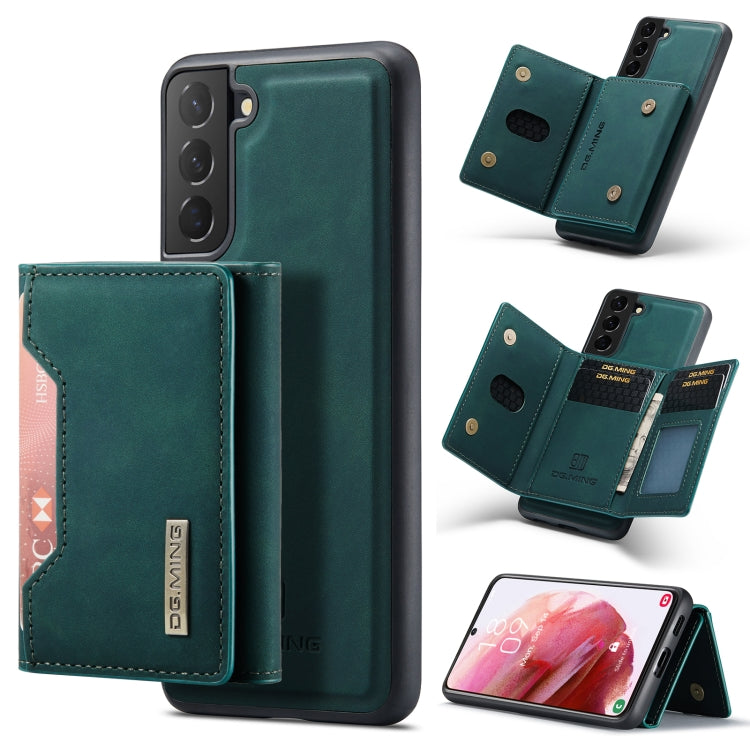 For Samsung Galaxy S22 5G DG.MING M2 Series 3-Fold Multi Card Bag Back Cover Phone Case(Green) - Galaxy S22 5G Cases by DG.MING | Online Shopping UK | buy2fix