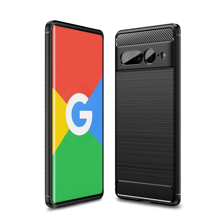 For Google Pixel 7 Pro 5G Brushed Texture Carbon Fiber TPU Phone Case(Black) - Google Cases by buy2fix | Online Shopping UK | buy2fix