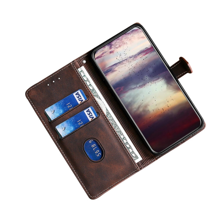 For Ulefone Note 12P Skin Feel Straw Hat Magnetic Buckle Leather Phone Case(Brown) - Ulefone Cases by buy2fix | Online Shopping UK | buy2fix