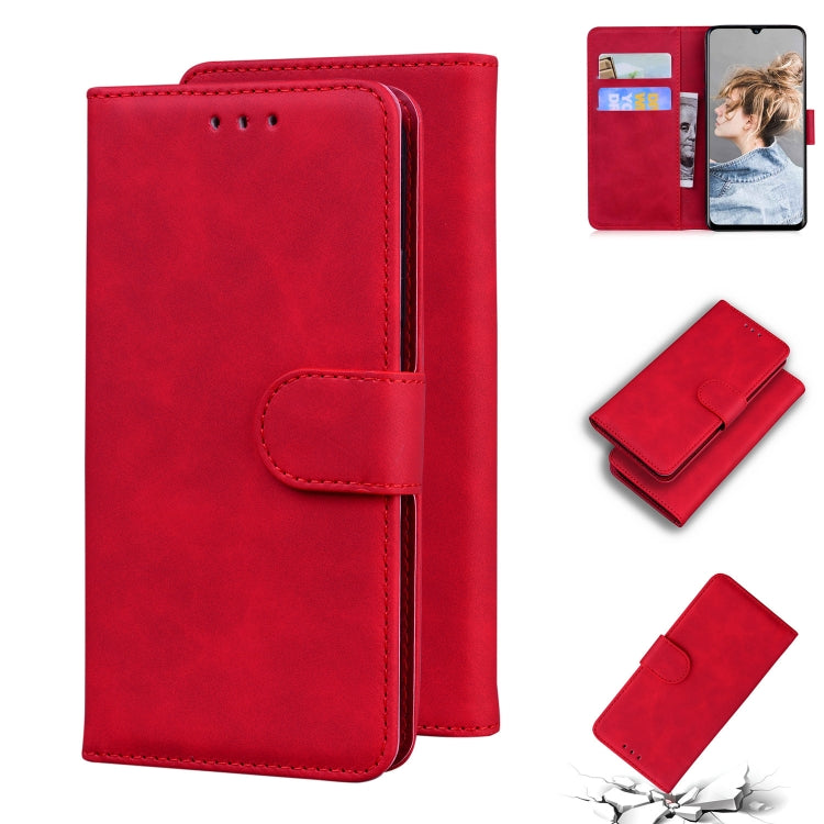 For Blackview A80 Skin Feel Pure Color Flip Leather Phone Case(Red) - More Brand by buy2fix | Online Shopping UK | buy2fix