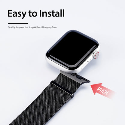 DUX DUCIS Milanese Watchband For Apple Watch Series 9&8&7 45mm / SE 3&SE 2&6&SE&5&4 44mm / 3&2&1 42mm(Black) - Watch Bands by DUX DUCIS | Online Shopping UK | buy2fix