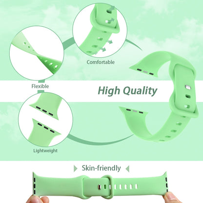 Butterfly Buckle Silicone Watch Band, Size: S For Apple Watch Ultra 49mm&Watch Ultra 2 49mm / Series 9&8&7 45mm / SE 3&SE 2&6&SE&5&4 44mm / 3&2&1 42mm(Pine Needle Green) - Watch Bands by buy2fix | Online Shopping UK | buy2fix