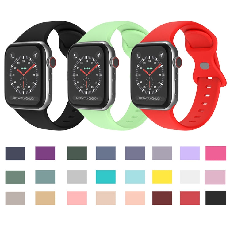 Butterfly Buckle Silicone Watch Band, Size: L For Apple Watch Ultra 49mm&Watch Ultra 2 49mm / Series 9&8&7 45mm / SE 3&SE 2&6&SE&5&4 44mm / 3&2&1 42mm(Lavender Grey) - Watch Bands by buy2fix | Online Shopping UK | buy2fix