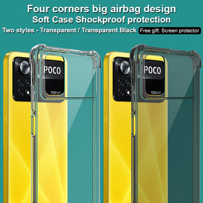 For Xiaomi Poco X4 Pro 5G Global imak TPU Phone Case with Screen Protector(Transparent Black) - Xiaomi Cases by imak | Online Shopping UK | buy2fix