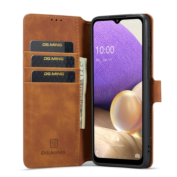 For Samsung Galaxy A33 5G DG.MING Retro Oil Edge Flip Leather Phone Case(Brown) - Galaxy Phone Cases by DG.MING | Online Shopping UK | buy2fix