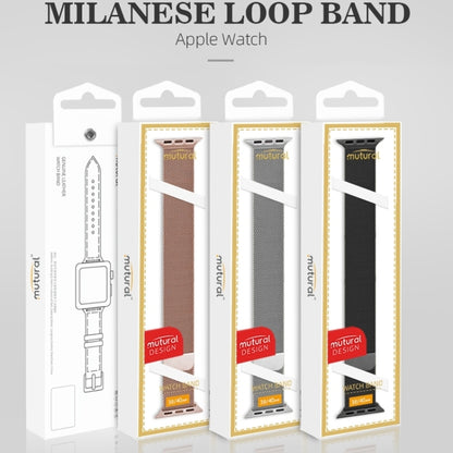 For Apple Watch Series 9&8&7 41mm / SE 3&SE 2&6&SE&5&4 40mm / 3&2&1 38mm Mutural Milanese Stainless Steel Watch Band(Silver) - Watch Bands by Mutural | Online Shopping UK | buy2fix