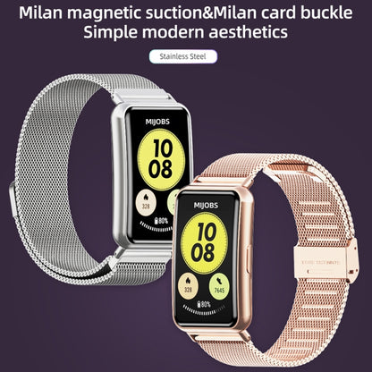 For Huawei Watch Fit Mijobs Milan Buckle Stainless Steel Watch Band(Gold) - Watch Bands by MIJOBS | Online Shopping UK | buy2fix