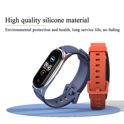 For Xiaomi Mi Band 3/4/5/6 Mijobs CS Silicone Waterproof Watch Band(White+Silver) - Watch Bands by MIJOBS | Online Shopping UK | buy2fix