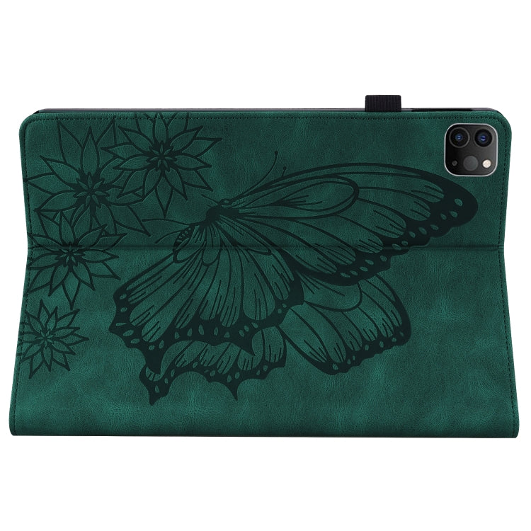 For iPad Pro 11 2022 / 2021 / 2020 / Air 2020 10.9 / 11 2024 Big Butterfly Embossed Smart Leather Tablet Case(Green) - iPad Pro 11 (2022/2021) Cases by buy2fix | Online Shopping UK | buy2fix