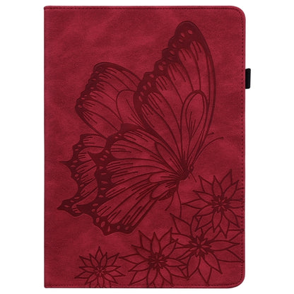 For iPad Pro 11 2022 / 2021 / 2020 / Air 2020 10.9 / 11 2024 Big Butterfly Embossed Smart Leather Tablet Case(Red) - iPad Pro 11 (2022/2021) Cases by buy2fix | Online Shopping UK | buy2fix