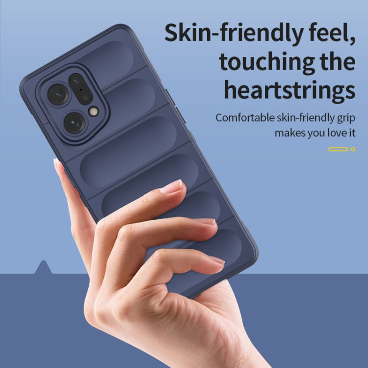 For OPPO Find X5 Magic Shield TPU + Flannel Phone Case(Black) - OPPO Cases by buy2fix | Online Shopping UK | buy2fix