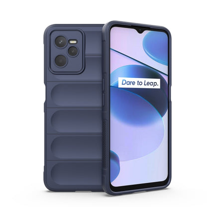 For OPPO Realme C35 Magic Shield TPU + Flannel Phone Case(Dark Blue) - Realme Cases by buy2fix | Online Shopping UK | buy2fix