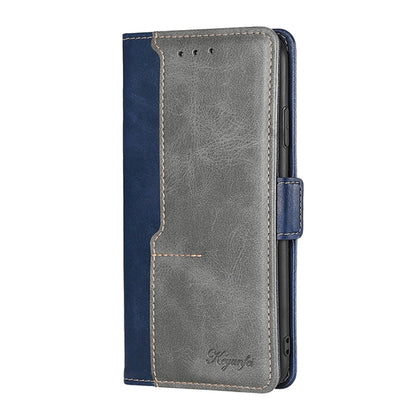 For Ulefone Note 12P Contrast Color Side Buckle Leather Phone Case(Blue + Grey) - Ulefone Cases by buy2fix | Online Shopping UK | buy2fix