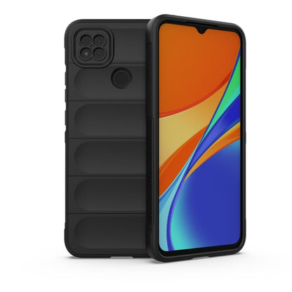 For Xiaomi Redmi 9C Magic Shield TPU + Flannel Phone Case(Black) - Xiaomi Cases by buy2fix | Online Shopping UK | buy2fix