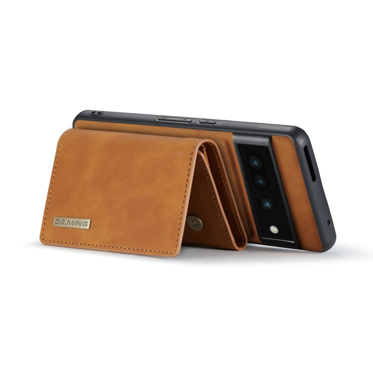 For Google Pixel 7 Pro 5G DG.MING M1 Series 3-Fold Multi Card Wallet + Magnetic Phone Case(Brown) - Google Cases by DG.MING | Online Shopping UK | buy2fix