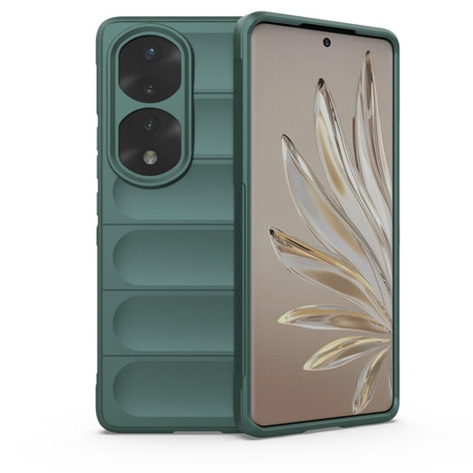 For Honor 70 Pro 5G Magic Shield TPU + Flannel Phone Case(Dark Green) - Honor Cases by buy2fix | Online Shopping UK | buy2fix