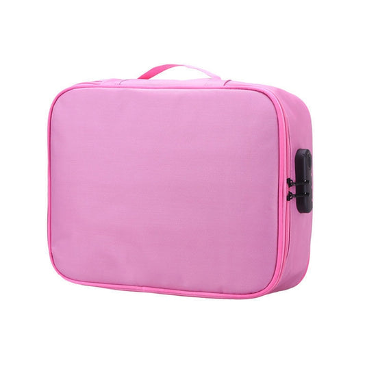 Multifunctional Thickened Large-capacity Document Storage Bag, Specification:Three Layers with Password Lock(Pink) - Digital Storage Bag by buy2fix | Online Shopping UK | buy2fix