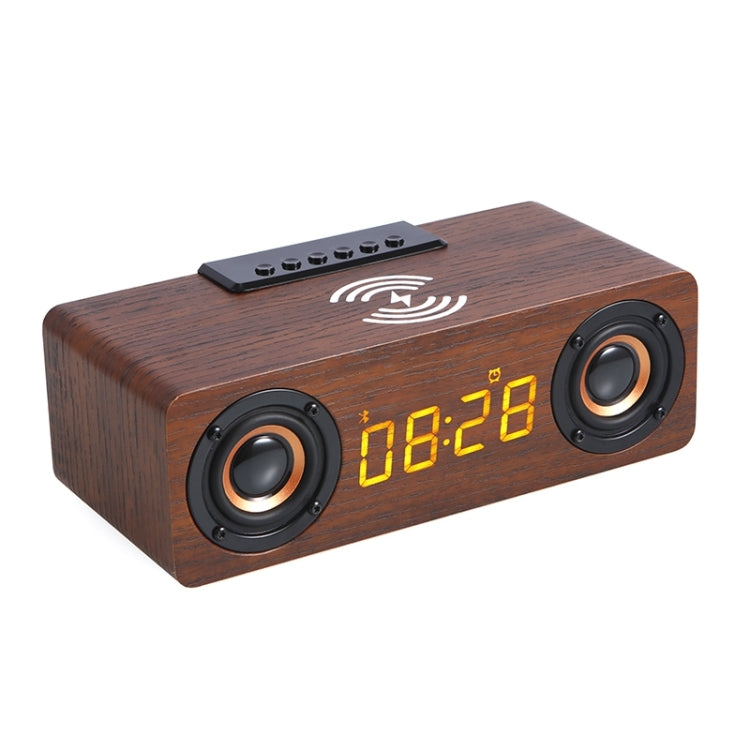 K1 Multifunctional Desktop Wooden Bluetooth Speaker Wireless Loudspeaker(Dark Brown) - Desktop Speaker by buy2fix | Online Shopping UK | buy2fix