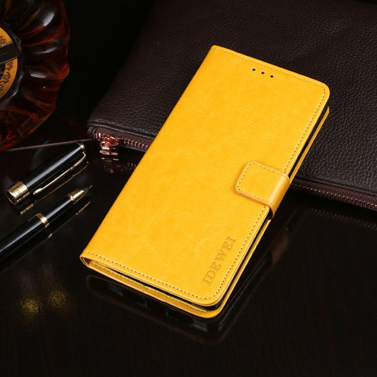 For Doogee X90 idewei Crazy Horse Texture Horizontal Flip Leather Case with Holder & Card Slots & Wallet(Yellow) - More Brand by idewei | Online Shopping UK | buy2fix