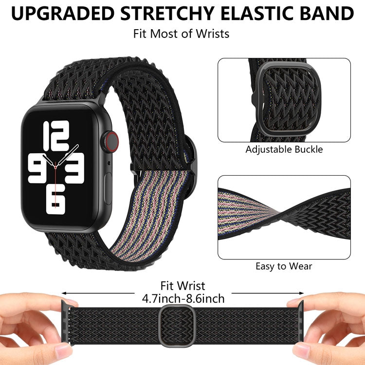 Wave Nylon Watch Band For Apple Watch Ultra 49mm&Watch Ultra 2 49mm / Series 9&8&7 45mm / SE 3&SE 2&6&SE&5&4 44mm / 3&2&1 42mm(Navy Blue) - Watch Bands by buy2fix | Online Shopping UK | buy2fix