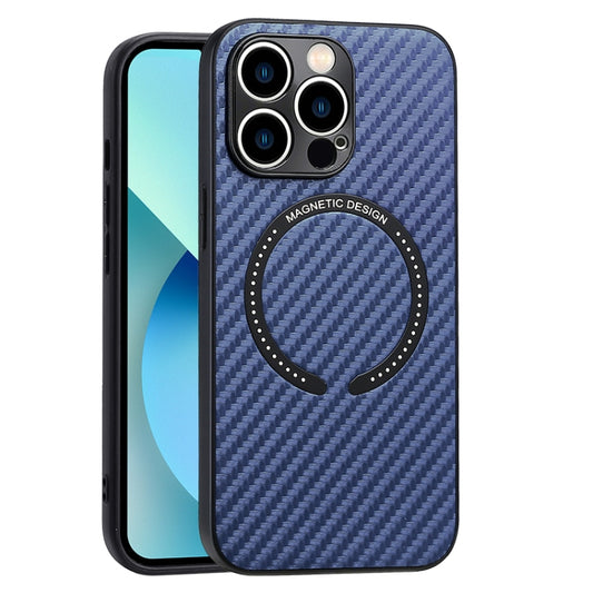 For iPhone 11 Pro MagSafe Magnetic Carbon Fiber Texture Phone Case (Blue) - iPhone 11 Pro Cases by buy2fix | Online Shopping UK | buy2fix