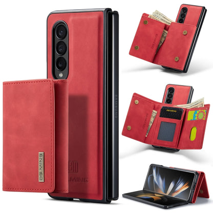 For Samsung Galaxy Z Fold4 DG.MING M1 Series 3-Fold Multi Card Wallet  Phone Case(Red) - Galaxy Z Fold4 5G Cases by DG.MING | Online Shopping UK | buy2fix