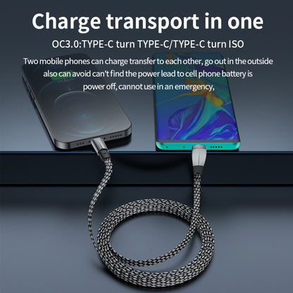 3A USB-C/Type-C to 8 Pin Elbow Fast Charge Data Cable, Length:1.2m(Grey) - 2 in 1 Cable by buy2fix | Online Shopping UK | buy2fix