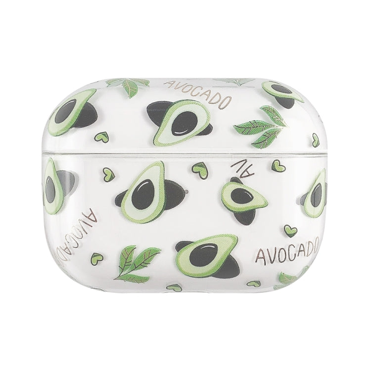 For AirPods Pro 2 Bronzing Fruit Pattern PC Earphone Hard Protective Case(Avocado) - For AirPods Pro 2 by buy2fix | Online Shopping UK | buy2fix