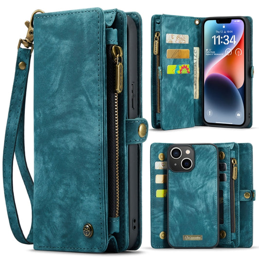 For iPhone 14 CaseMe 008 Detachable Multifunctional Leather Phone Case(Blue) - iPhone 14 Cases by CaseMe | Online Shopping UK | buy2fix