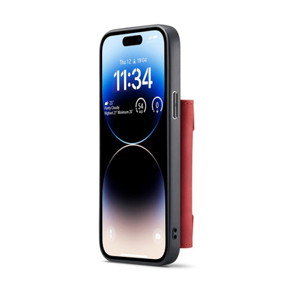 For iPhone 14 Pro DG.MING M2 Series 3-Fold Card Bag Leather Case(Red) - iPhone 14 Pro Cases by DG.MING | Online Shopping UK | buy2fix