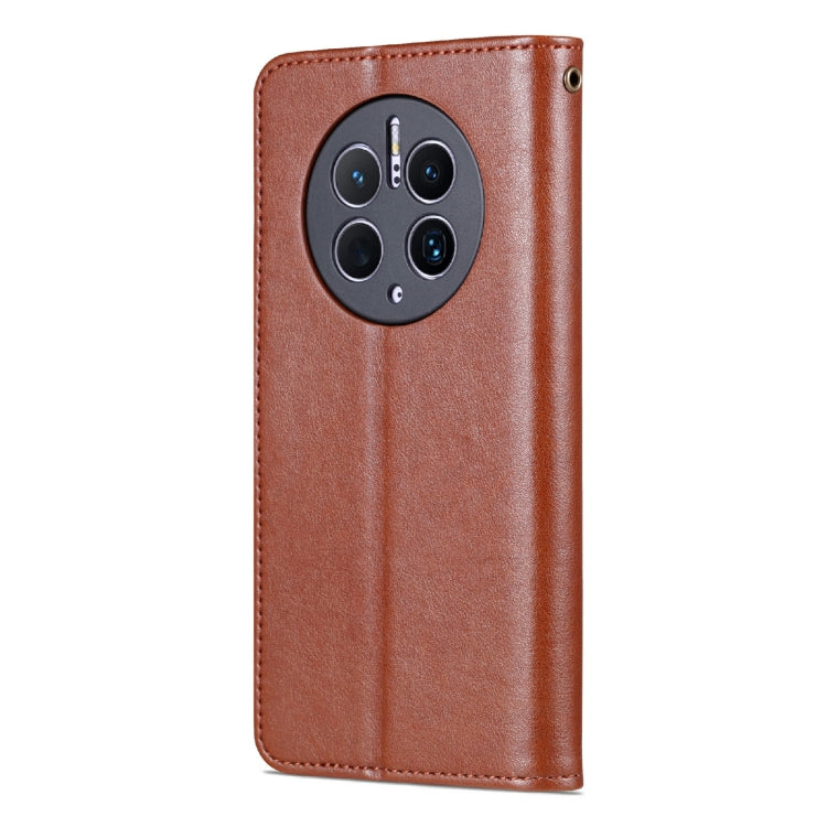 For Huawei Mate 50 Pro AZNS Sheepskin Texture Flip Leather Phone Case(Brown) - Huawei Cases by AZNS | Online Shopping UK | buy2fix