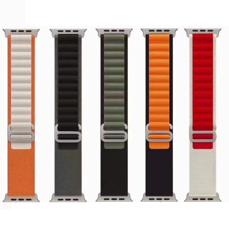 Breathable Two-color Nylon Watch Band For Apple Watch Ultra 49mm / Series 8&7 45mm / SE 2&6&SE&5&4 44mm / 3&2&1 42mm(Orange) - Watch Bands by buy2fix | Online Shopping UK | buy2fix