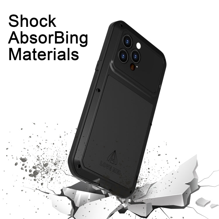 For iPhone 14 Pro LOVE MEI Metal Shockproof Life Waterproof Dustproof Phone Case(Red) - iPhone 14 Pro Cases by LOVE MEI | Online Shopping UK | buy2fix