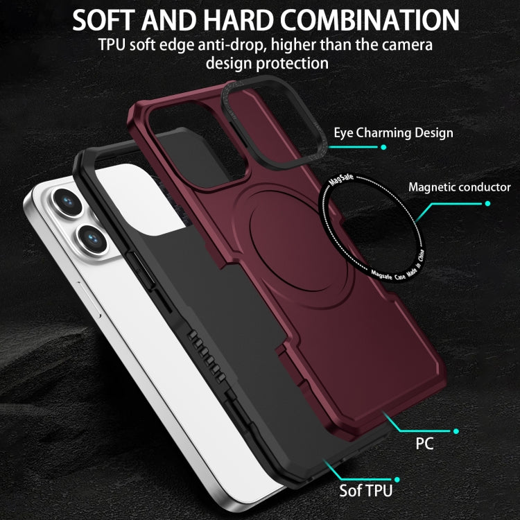 For iPhone 11 MagSafe Shockproof Armor Phone Case(Wine Red) - iPhone 11 Cases by buy2fix | Online Shopping UK | buy2fix