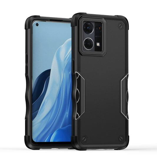 For OPPO Reno7 4G Non-slip Shockproof Armor Phone Case(Black) - OPPO Cases by buy2fix | Online Shopping UK | buy2fix