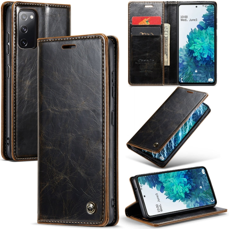 For Samsung Galaxy S20 FE CaseMe 003 Crazy Horse Texture Leather Phone Case(Coffee) - Galaxy Phone Cases by CaseMe | Online Shopping UK | buy2fix