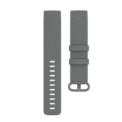 Color Buckle TPU Wrist Strap Watch Band for Fitbit Charge 4 / Charge 3 / Charge 3 SE, Size: S(Gray) - Watch Bands by buy2fix | Online Shopping UK | buy2fix