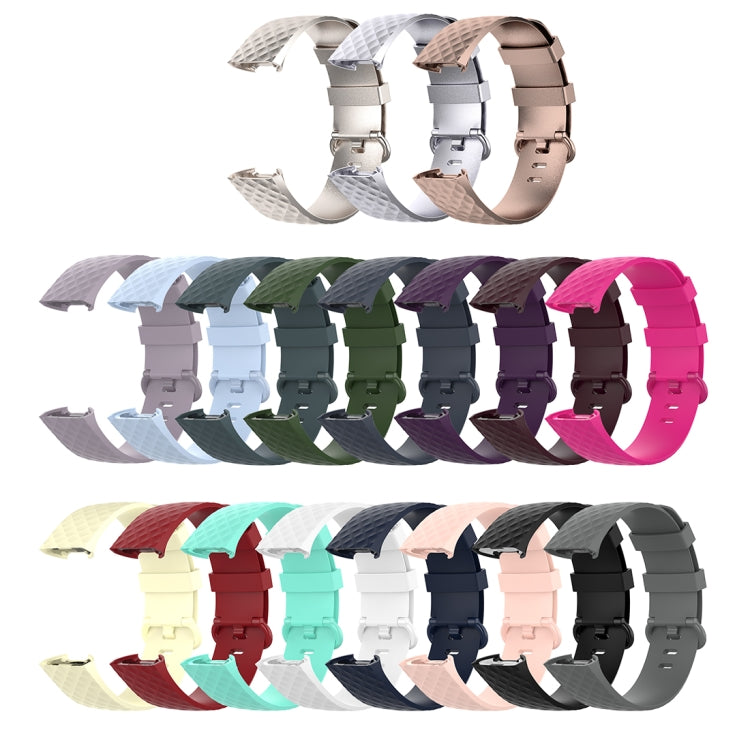 Color Buckle TPU Wrist Strap Watch Band for Fitbit Charge 4 / Charge 3 / Charge 3 SE, Size: S(Gray) - Watch Bands by buy2fix | Online Shopping UK | buy2fix