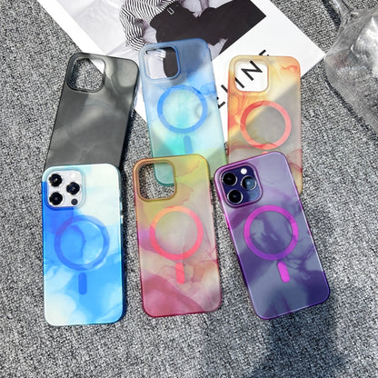 For iPhone 13 Pro MagSafe Magnetic Watercolor TPU Phone Case(Black) - iPhone 13 Pro Cases by buy2fix | Online Shopping UK | buy2fix