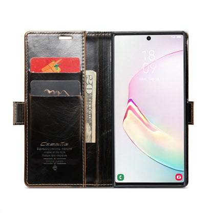 For Samsung Galaxy Note10+ CaseMe 003 Crazy Horse Texture Leather Phone Case(Coffee) - Galaxy Phone Cases by CaseMe | Online Shopping UK | buy2fix