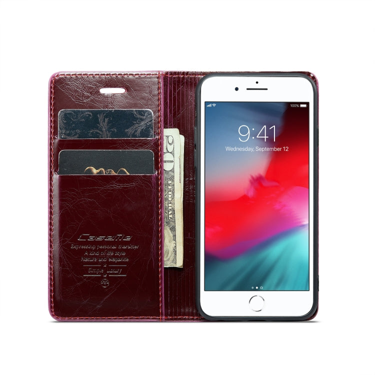 For iPhone 6 Plus/7 Plus/8 Plus CaseMe 003 Crazy Horse Texture Leather Phone Case(Red) - More iPhone Cases by CaseMe | Online Shopping UK | buy2fix