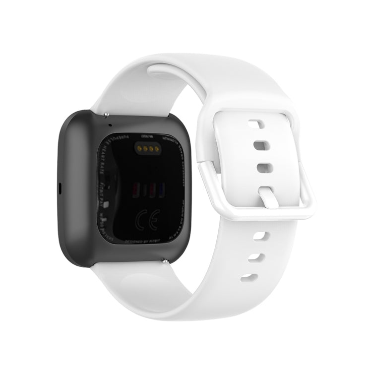 23mm Color Buckle Silicone Wrist Strap Watch Band for Fitbit Versa 2 / Versa / Versa Lite / Blaze, Size: S(White) - Watch Bands by buy2fix | Online Shopping UK | buy2fix