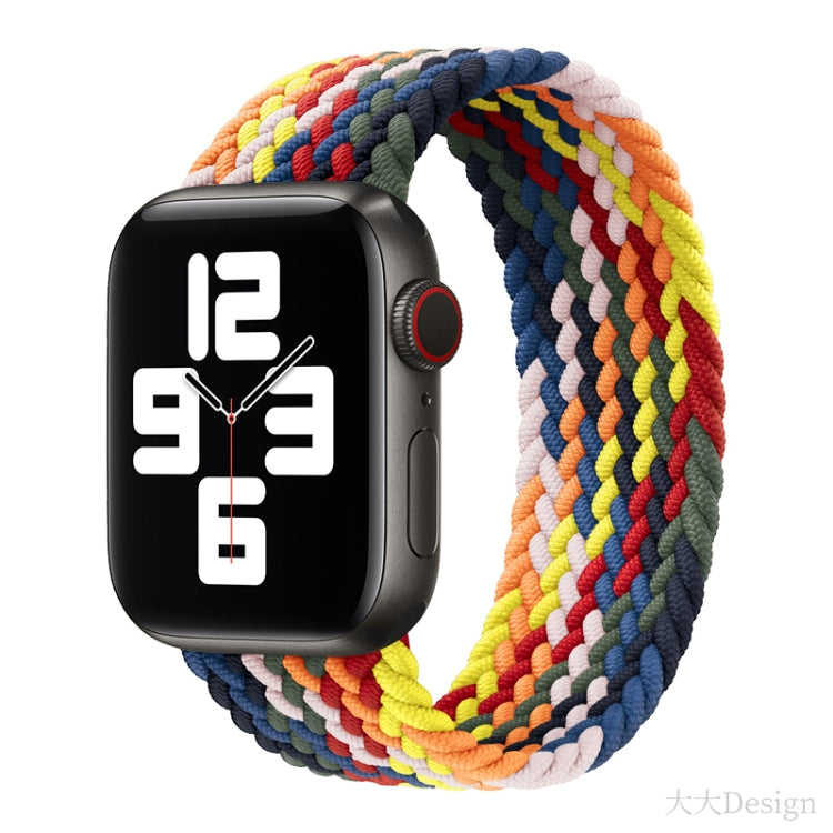 Nylon Single-turn Braided Watch Band For Apple Watch Ultra 49mm&Watch Ultra 2 49mm / Series 9&8&7 45mm / SE 3&SE 2&6&SE&5&4 44mm / 3&2&1 42mm, Length:145mm(Colorful) - Watch Bands by buy2fix | Online Shopping UK | buy2fix