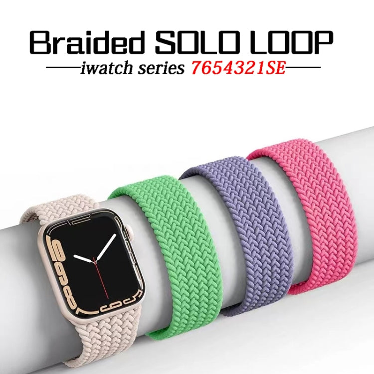 Nylon Single-turn Braided Watch Band For Apple Watch Ultra 49mm / Series 8&7 45mm / SE 2&6&SE&5&4 44mm / 3&2&1 42mm, Length:155mm(Z Blue White) - Watch Bands by buy2fix | Online Shopping UK | buy2fix