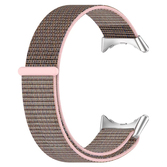 For Google Pixel Watch Metal Head Nylon Loop Watch Band(Powder Sand) - Watch Bands by buy2fix | Online Shopping UK | buy2fix